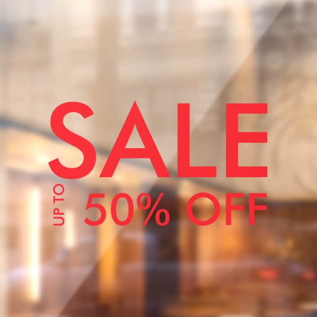  Promotional Red Shop Sale 50% Off Window Cling (Sheet 2)