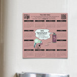 Promotional Salon Important Dates Calendar Magnet<br><div class="desc">The Promotional Salon Important Dates Calendar Magnet shows the calendar days of the week and is part of the Black Pink Hair Stylist Business Cards & Suite collection. The 2025 calendar fridge magnet is the ideal promotional tool for your hair salon. This sleek square magnet features a soft pink and...</div>