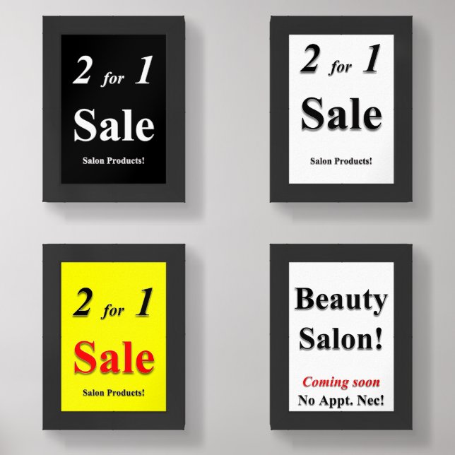 Promotional Salon Nail Barbering Posters  Wall Art Sets (Front)