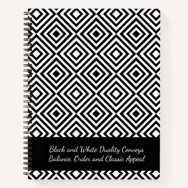 Promotional Script Company Tagline Black & White  Notebook (Front)