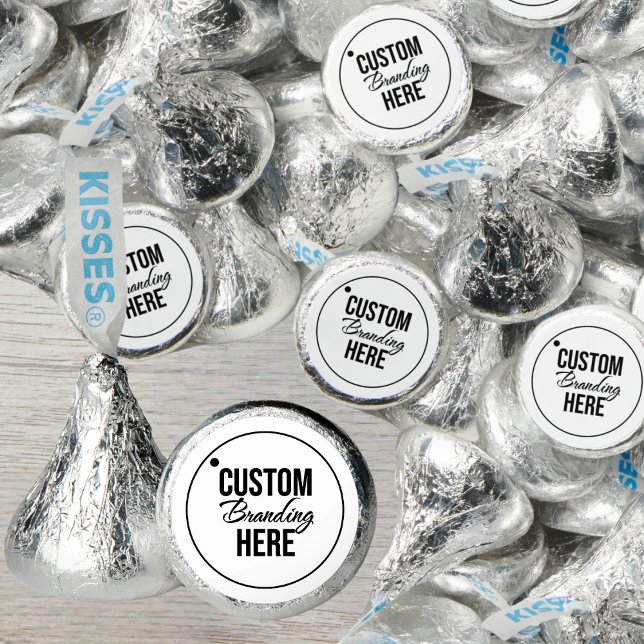 Promotional Small Business Logo On Silver  Hershey®'s Kisses® (logo chocolates)