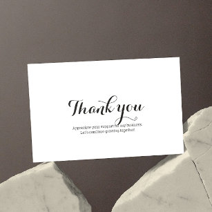 Promotional Supplies Thank You Black And White Business Card