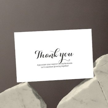 Promotional Supplies Thank You Black And White Business Card by InfinitoStyle at Zazzle