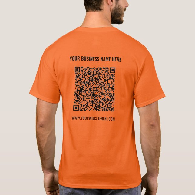Promotional T-Shirt Your QR Code and Custom Text (Back)