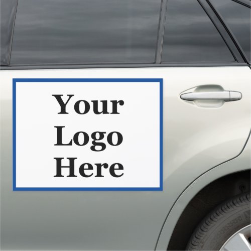 Promotional Template Blue Border Your Logo Here Car Magnet