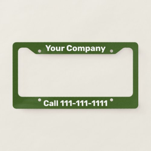 Promotional Template Green  White Advertisment License Plate Frame