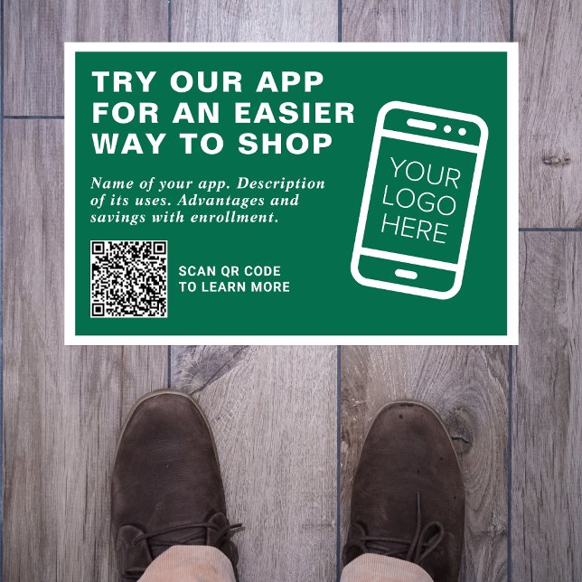 Promotional Try Our App QR Code Logo Green Floor Decals (Creator Uploaded)
