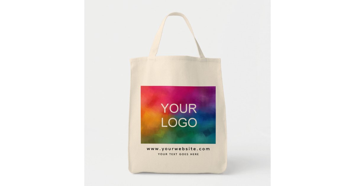 Promotional Upload Logo site Address Template Tote Bag Zazzle