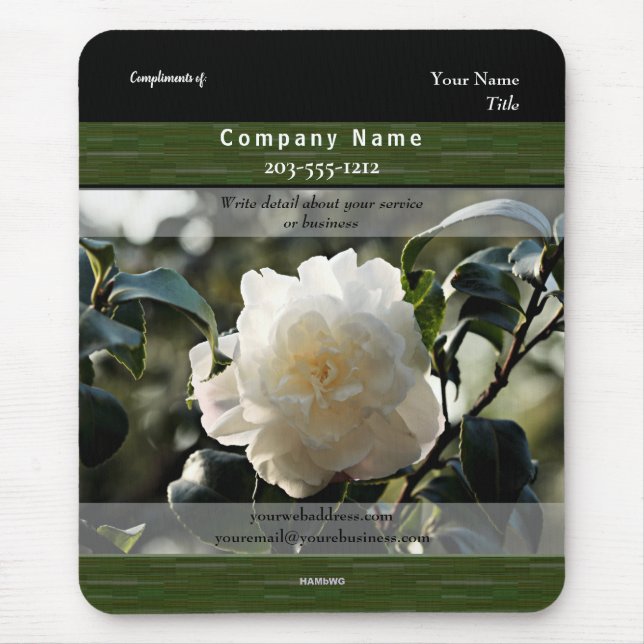 Promotional White Flower - HAMbyWG Mouse Pad (Front)
