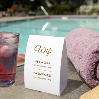 Promotional Wifi Password Network Paper Table Tent