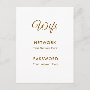 Promotional Wifi Password Network Postcard