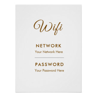 Promotional Wifi Password Network Poster