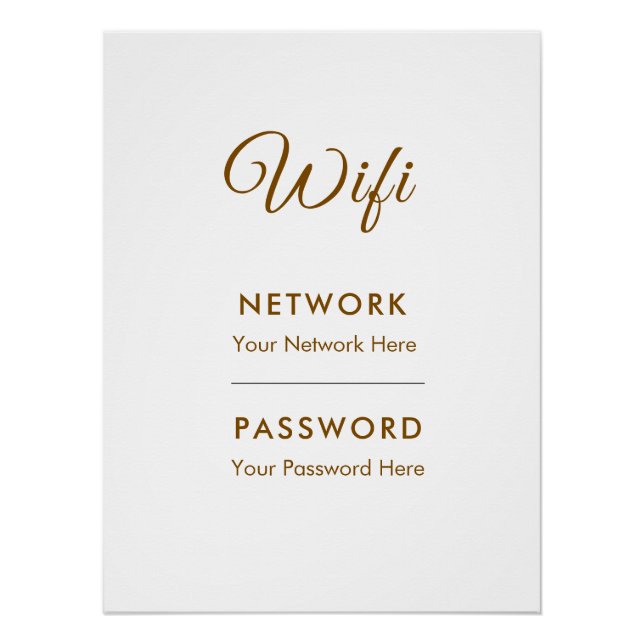 Promotional Wifi Password Network Poster (Front)