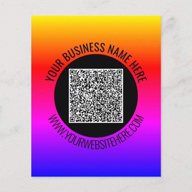 Promotional Your QR Code Flyer Example Custom Text (Back)