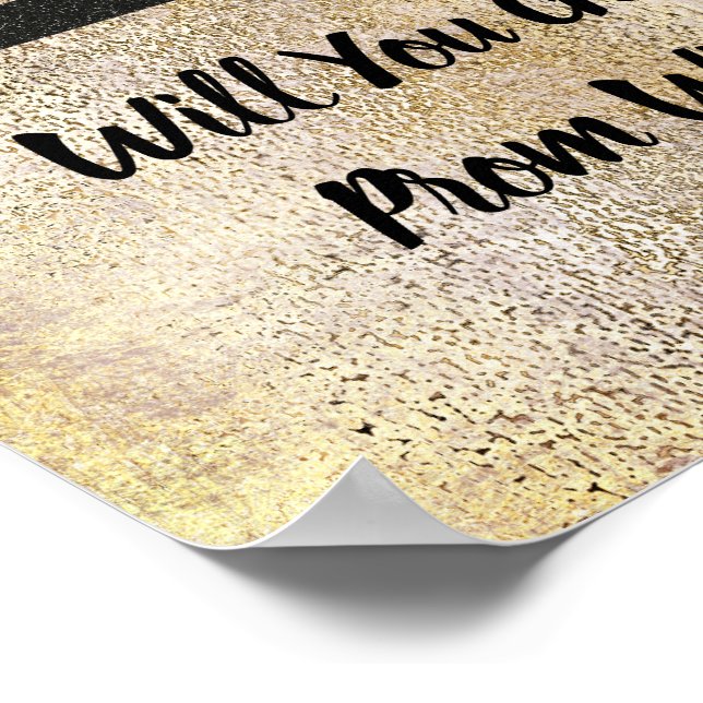 Promposal Ask To School Prom Dance Faux Gold Poster Zazzle