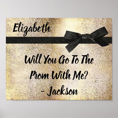 Promposal  Ask To School Prom Dance Faux Gold Poster