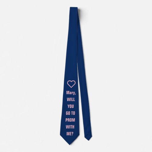 PromPosal Prom Proposal Heart Template Neck Tie