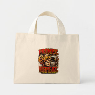 Prompt Coffee Repeat .Ai Start After Coffee Funny Mini Tote Bag
