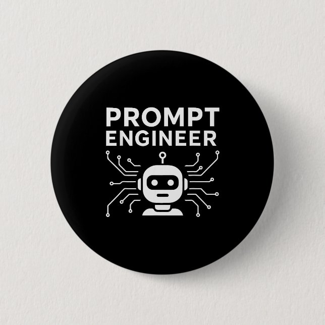 Prompt Engineer Apparel Funny Ai Tech Humor Gift  Button (Front)