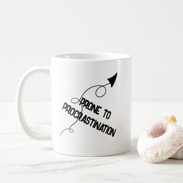 Prone to Procrastination Funny Mug (With Donut)