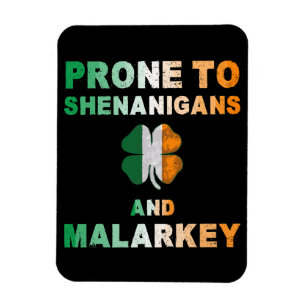 Prone To Shenanigans And Malarkey St Patricks Day Magnet