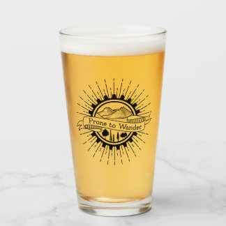 Prone to Wander Traveler Adventure Gift Glass