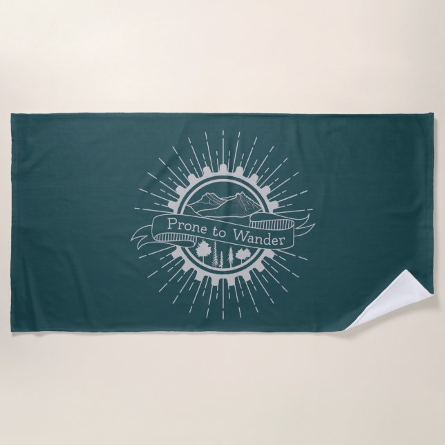 Prone to Wander Traveler Beach Towel (Front)