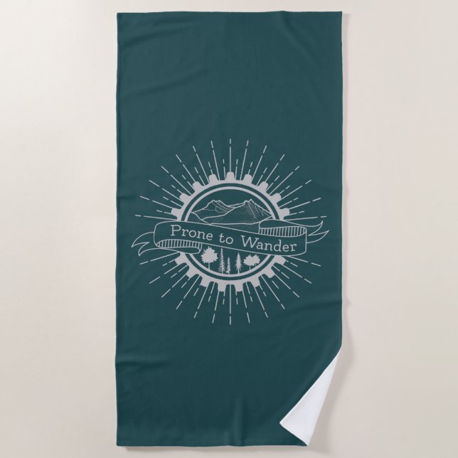 Prone to Wander Traveler Beach Towel (Front)