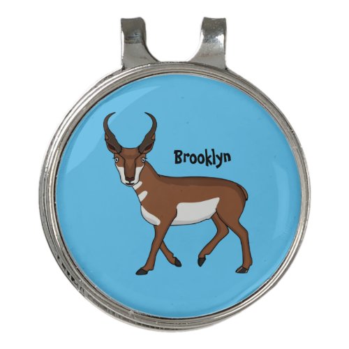 Pronghorn antelope cartoon illustration golf hat clip