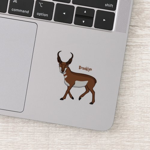 Pronghorn antelope cartoon illustration  sticker