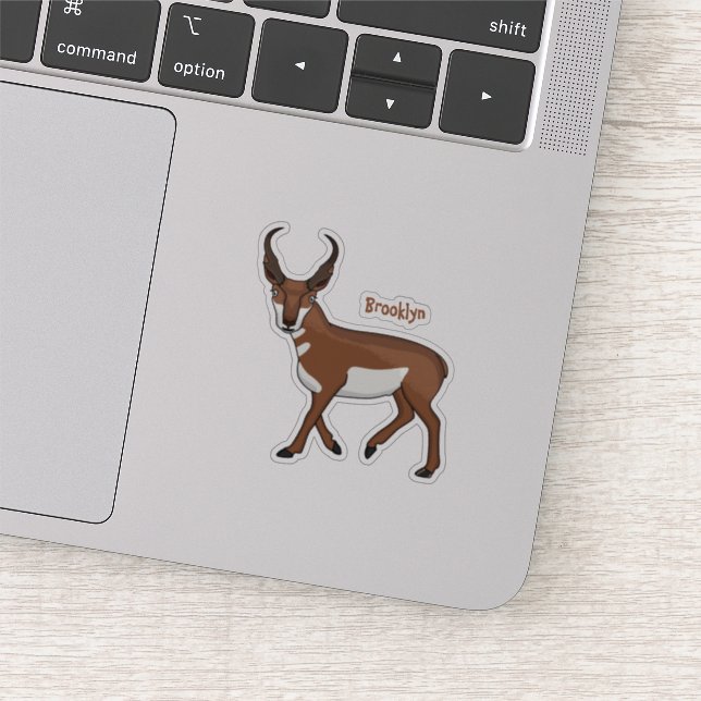 Pronghorn antelope cartoon illustration  sticker (Detail)