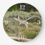 Pronghorn at Grand Teton National Park Large Clock