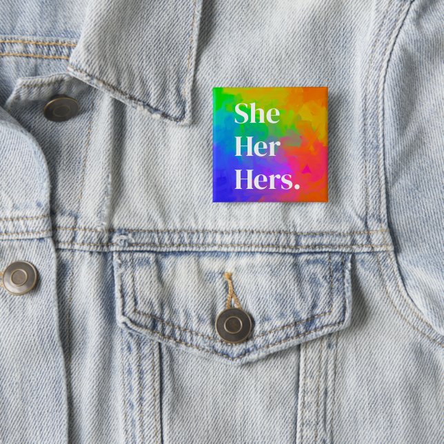 Pronomen Button rainbow painting  (In Situ)