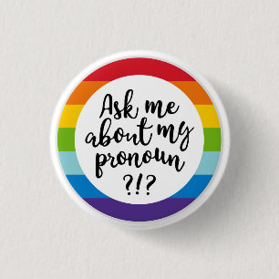 Pronoun Badge Button