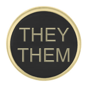 Pronoun Circle Lapel Pin (They/Them) - Gold Plated