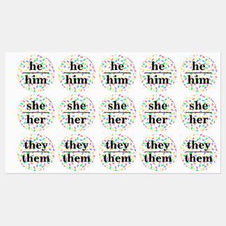 Pronoun ID Tags Pastel Sprinkles Labels