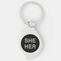 Pronoun Metal Keychain (She/Her)