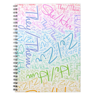 Pronoun pride gender queer rainbow lgbtqa notebook
