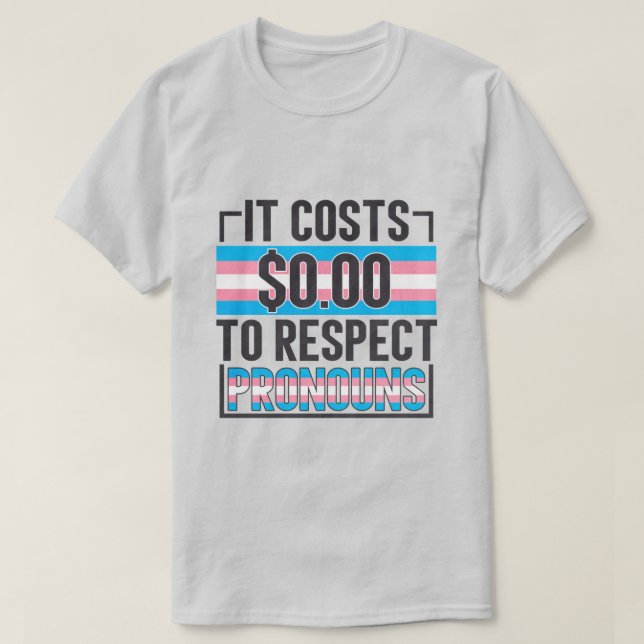 Pronoun Respect Is Free T-Shirt (Design Front)