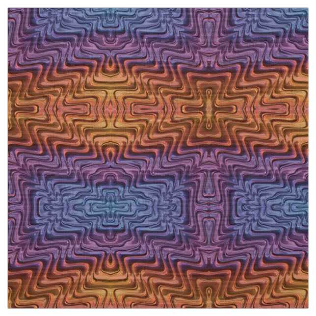 PRONOUNCED 3D! ~ Purple, Blue and Orange GORGEOUS  Fabric (Swatch)