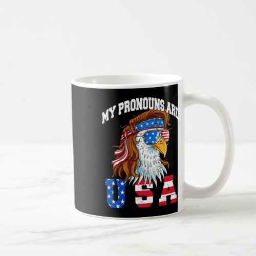 Pronouns Are Usa Eagle American Funny 4th Of July  Coffee Mug