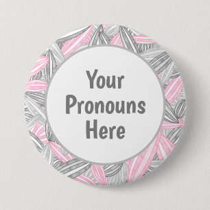 PRONOUNS Demigirl Pride Abstract Zen Flower Petals Button