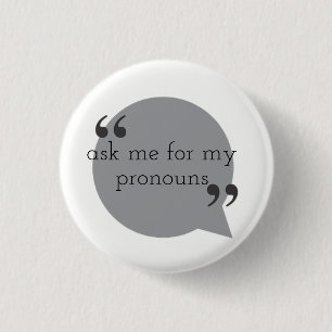 pronouns pinback button