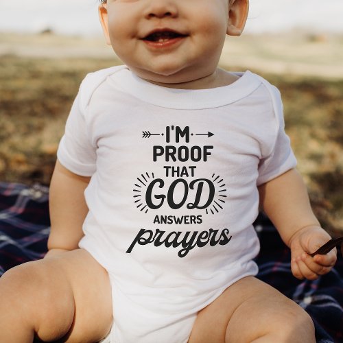Proof That God Answers Prayers Personalized Gift Baby Bodysuit