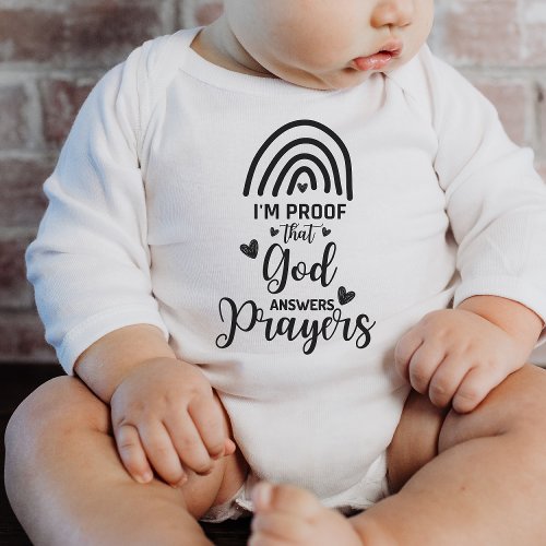 Proof That God Answers Prayers Personalized Gift   Baby Bodysuit