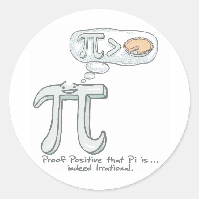 Proof that Pi is Irrational Classic Round Sticker (Front)