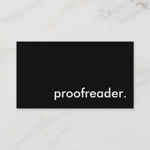 proofreader. business card