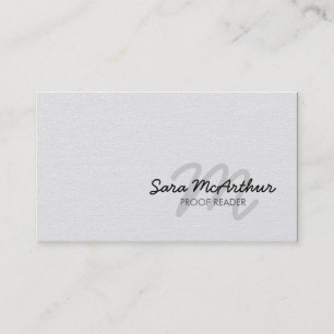 Proofreader Cursive Monogram Business Card
