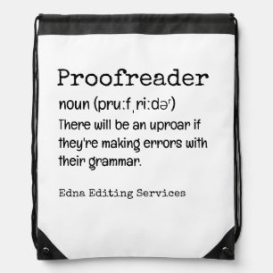 PROOFREADER Fun Definition There They're Their Drawstring Bag