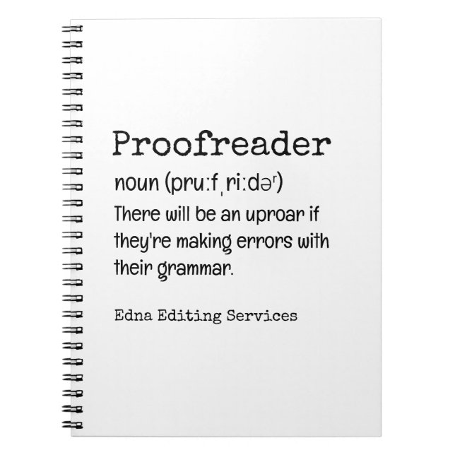 PROOFREADER Fun Definition There They're Their Notebook (Front)